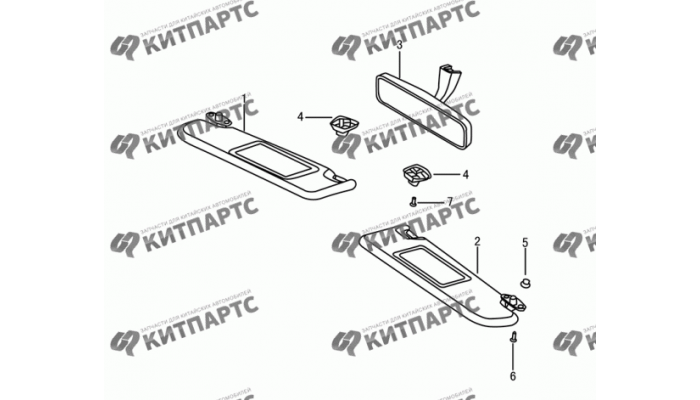 Солнцезащитный козырек, зеркало заднего вида Dong Feng