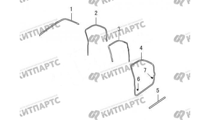 Уплотнитель передней двери Great Wall